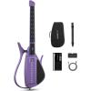 imageEnya CYBERG Stringless Smart Guitar Foldable Travel Backing Guitarra Builtin Drum Machine ampamp Bassline 20 instrument Sounds for OneMan Band App Interactive Chord Sheets For Adults ampamp Teens PurplePurple