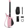 imageEnya CYBERG Stringless Smart Guitar Foldable Travel Backing Guitarra Builtin Drum Machine ampamp Bassline 20 instrument Sounds for OneMan Band App Interactive Chord Sheets For Adults ampamp Teens PurplePink