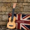 imageEnya Concert Ukulele 23 Inch Blue Solid Mahogany Top with Ukulele Starter Kit Includes Online Lessons TunerCase Strap Strings Capo Sand Shaker PickPolish Cloth EUC25D BUEUS25D Nature