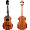 imageEnya Concert Ukulele 23inch Solid KOA Top Ukulele with Flower Inlay Decoration Ukulele Padded Gig BagTunerStringsStrapCapoPicksClean Cloth EUCX2K