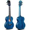 imageEnya EUCMAD Concert Ukulele Solid Gloss Mahogany Original Color 23 Inch with Highend 15mm Padded Gig BagBlue Concert Acoustic