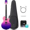imageEnya Electric Guitar Inspire 39quot Smart Electric Carbon Fiber Guitarra with 15W Wireless Speaker 20 Distinct Tones Onboard Presets Charging Cable Adjusting Wrench and Gig BagPurple