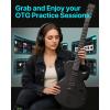 imageEnya Electric Guitar Inspire 39quot Smart Electric Carbon Fiber Guitarra with 15W Wireless Speaker 20 Distinct Tones Onboard Presets Charging Cable Adjusting Wrench and Gig BagBlack