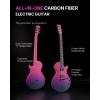 imageEnya Electric Guitar Inspire 39quot Smart Electric Carbon Fiber Guitarra with 15W Wireless Speaker 20 Distinct Tones Onboard Presets Charging Cable Adjusting Wrench and Gig BagPurple