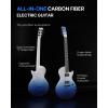 imageEnya Electric Guitar Inspire 39quot Smart Electric Carbon Fiber Guitarra with 15W Wireless Speaker 20 Distinct Tones Onboard Presets Charging Cable Adjusting Wrench and Gig BagBlue