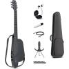 imageEnya NEXG 2 AcousticElectric Guitar Carbon Fiber Travel Smart Audio Guitar with 50W Wireless Speaker Wireless Microphone HiFi Monitor Earphones Footswitch Charging Stand and GigbagBlack