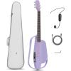 imageEnya NEXG 2 AcousticElectric Guitar Carbon Fiber Travel Smart Audio Guitar with 50W Wireless Speaker Wireless Microphone HiFi Monitor Earphones Footswitch Charging Stand and GigbagPurple