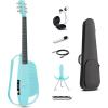 imageEnya NEXG 2 AcousticElectric Guitar Carbon Fiber Travel Smart Audio Guitar with 50W Wireless Speaker Wireless Microphone HiFi Monitor Earphones Footswitch Charging Stand and GigbagBlue
