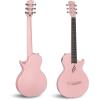 imageEnya Nova Go Carbon Fiber Acoustic Guitar 12 Size Beginner Adult Travel Acustica Guitarra wStarter Bundle Kit of Colorful Gift Packaging Acoustic Guitar Strap Gig Bag Cleaning ClothPink