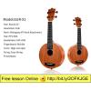 imageEnya Round Soprano Ukulele 21 Inch Mahogany and Ebony with Start Kit Includes Online Lessons Case Strap Strings Capo Sand Shaker PickPolish Cloth EURX121 round