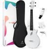 imageEnya Soprano Ukulele 21 Inch Carbon Fiber Travel Ukelele Nova U Mini Simple Yukalalee With Beginner Kit includes Case Strap Capo Strings Professional Ukalalee YukalaleeWhite