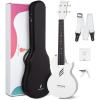 imageEnya Soprano Ukulele 21 Inch Carbon Fiber Travel Ukelele Nova U Mini Simple Yukalalee With Beginner Kit includes Case Strap Capo Strings Professional Ukalalee YukalaleeWhite