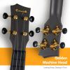 imageEnya Soprano Ukulele 21 Inch Carbon Fiber Travel Ukelele Nova U Mini Simple Yukalalee With Beginner Kit includes Case Strap Capo Strings Professional Ukalalee YukalaleeBlack