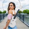 imageEnya Soprano Ukulele 21 Inch Carbon Fiber Travel Ukelele Nova U Mini Simple Yukalalee With Beginner Kit includes Case Strap Capo Strings Professional Ukalalee YukalaleeWhite