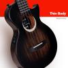 imageEnya Tenor All Solid Flame Maple Ukulele with Builtin AcousticPlus Pickup and Deluxe CaseBlack AcousticPlus Moon