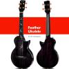imageEnya Tenor All Solid Flame Maple Ukulele with Builtin AcousticPlus Pickup and Deluxe CaseBlack Feather