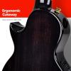 imageEnya Tenor All Solid Flame Maple Ukulele with Builtin AcousticPlus Pickup and Deluxe CaseBlack Feather