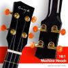 imageEnya Tenor All Solid Flame Maple Ukulele with Builtin AcousticPlus Pickup and Deluxe CaseBlack Feather