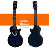 imageEnya Tenor All Solid Flame Maple Ukulele with Builtin AcousticPlus Pickup and Deluxe CaseBlue Acoustic Moon