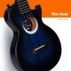 imageEnya Tenor All Solid Flame Maple Ukulele with Builtin AcousticPlus Pickup and Deluxe CaseBlue Acoustic Moon