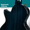 imageEnya Tenor All Solid Flame Maple Ukulele with Builtin AcousticPlus Pickup and Deluxe CaseBlue Feather