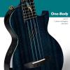 imageEnya Tenor All Solid Flame Maple Ukulele with Builtin AcousticPlus Pickup and Deluxe CaseBlue Feather