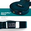 imageEnya Tenor All Solid Flame Maple Ukulele with Builtin AcousticPlus Pickup and Deluxe CaseBlue Feather