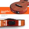 imageEnya Tenor All Solid Flame Maple Ukulele with Builtin AcousticPlus Pickup and Deluxe CaseNatural Feather