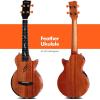 imageEnya Tenor All Solid Flame Maple Ukulele with Builtin AcousticPlus Pickup and Deluxe CaseNatural Feather