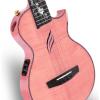 imageEnya Tenor All Solid Flame Maple Ukulele with Builtin AcousticPlus Pickup and Deluxe CasePink E6