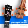 imageEnya Tenor Ukulele 26quot all Solid Mahogany with Cherry Blossom Pattern Ukelele Starter Kit With Case Tuner Strap Strings Capo Sand Shaker Picks Polish Cloth EUTMSNatural Concert