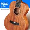 imageEnya Tenor Ukulele 26quot all Solid Mahogany with Cherry Blossom Pattern Ukelele Starter Kit With Case Tuner Strap Strings Capo Sand Shaker Picks Polish Cloth EUTMSNatural Concert