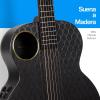 imageEnya X4 PRO Carbon Fiber Acoustic Electric Guitar 41Inch Full Size Cutaway Design AcousticPlus Pickup System with Builtin Effects ampamp Tuner Includes Deluxe Hard Case Leather Strap CableX4 PRO MINI