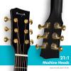 imageEnya X4 PRO Carbon Fiber Acoustic Electric Guitar 41Inch Full Size Cutaway Design AcousticPlus Pickup System with Builtin Effects ampamp Tuner Includes Deluxe Hard Case Leather Strap CableX4 PRO