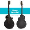 imageEnya X4 PRO Carbon Fiber Acoustic Electric Guitar 41Inch Full Size Cutaway Design AcousticPlus Pickup System with Builtin Effects ampamp Tuner Includes Deluxe Hard Case Leather Strap CableX4 PRO
