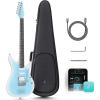 imageEnya Electric Guitar Inspire 39quot Smart Electric Carbon Fiber Guitarra with 15W Wireless Speaker 20 Distinct Tones Onboard Presets Charging Cable Adjusting Wrench and Gig BagBlue
