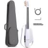 imageEnya NEXG 2 AcousticElectric Guitar Carbon Fiber Travel Smart Audio Guitar with 50W Wireless Speaker Wireless Microphone HiFi Monitor Earphones Footswitch Charging Stand and GigbagWhite