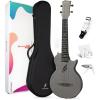 imageEnya Tenor Ukulele 26 Inch Carbon Fiber Acousticplus Cutaway Travel Ukelele for Beginner Bundle Kit Including Case Strap Capo and StringsNova UE Pro WhiteBlack