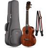 imageEnya Tenor Ukulele 26 InchAll 5A Solid Acacia and Technology ebony Ukulele with Pickup for Professional Player with High End Padded Ukulele Gig bag EUTK5 EQ