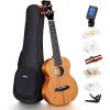 imageEnya Tenor Ukulele 26quot all Solid Mahogany with Cherry Blossom Pattern Ukelele Starter Kit With Case Tuner Strap Strings Capo Sand Shaker Picks Polish Cloth EUTMSNatural Tenor