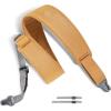 imageenya Magnetic Strap for Guitar Bass and Ukulele  Quick Release SingleHand Adjustable with Leathery TextureYellow