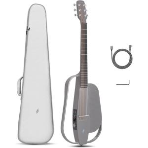 imageEnya Acoustic Electric Carbon Fiber Travel Guitar NEXG SE Smart Guitarra for Adults with 30W Wireless Speaker Thickened Gig Bag Charging Cable and Adjusting Wrench 38 Inch