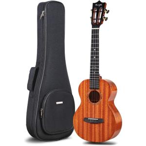 imageEnya EUCMAD Concert Ukulele Solid Gloss Mahogany Original Color 23 Inch with Highend 15mm Padded Gig BagNatural tenor