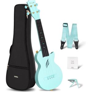 imageEnya Soprano Ukulele 21 Inch Carbon Fiber Travel Ukelele Nova U Mini Simple Yukalalee With Beginner Kit includes Case Strap Capo Strings Professional Ukalalee YukalaleeBlue