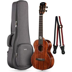 imageEnya Tenor Ukulele 26 InchAll 5A Solid Acacia and Technology ebony Ukulele with Pickup for Professional Player with High End Padded Ukulele Gig bag EUTK5 EQ