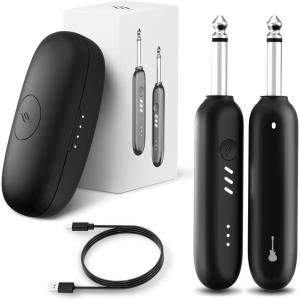 imageEnya WB1 Wireless Guitar System UHF 30 Audio Wireless Guitar Transmitter and Receiver for Electric Instrument Wireless Transmitter Receiver for Acoustic Electric Guitar Bass