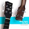 imageEnya Taimane Moon Signature Tenor Ukulele 26 Inch All Solid Mahogany with AcousticPlus Pickup Professional Electric Ukelele Bundle Black Finish EUT Moon BK EQAcoustic Black