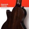imageEnya Taimane Moon Signature Tenor Ukulele 26 Inch All Solid Mahogany with AcousticPlus Pickup Professional Electric Ukelele Bundle Black Finish EUT Moon BK EQ5String AcousticPlus Black