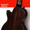 imageEnya Taimane Moon Signature Tenor Ukulele 26 Inch All Solid Mahogany with AcousticPlus Pickup Professional Electric Ukelele Bundle Black Finish EUT Moon BK EQAcousticPlus Black