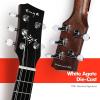 imageEnya Taimane Moon Signature Tenor Ukulele 26 Inch All Solid Mahogany with AcousticPlus Pickup Professional Electric Ukelele Bundle Black Finish EUT Moon BK EQ5String AcousticPlus Black